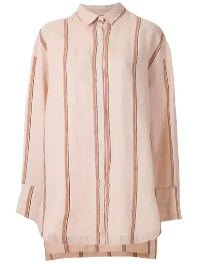 Osklen Striped Oversized Shirt In Pink