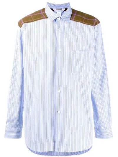 Comme Des Garçons Shirt Shoulder Patch Shirt In Blue