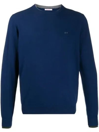 Sun 68 Double Rib-knit Sweatshirt In Blue