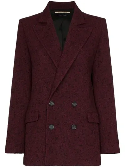 Roland Mouret Gilroy Tweed Textured Blazer In Red