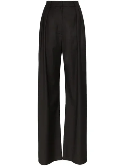 Materiel Cut-out Detailing High-waisted Trousers In Black