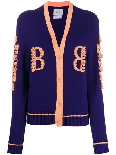 Barrie Tassel Trim Cardigan In Purple