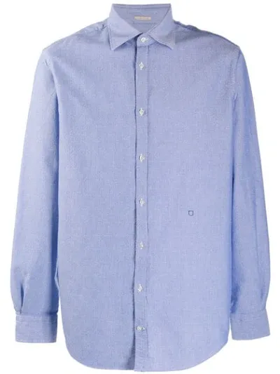 Massimo Alba Long-sleeve Fitted Shirt In Blue