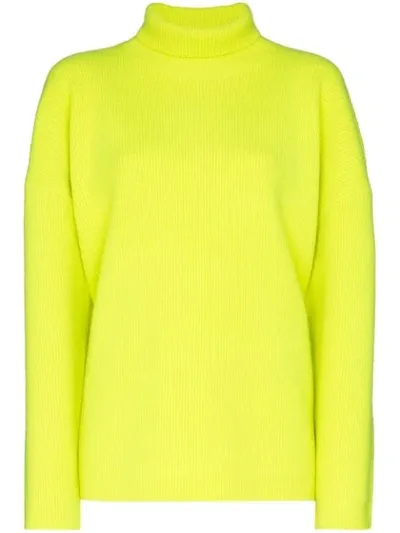 Sies Marjan Fluorescent Knit Roll Neck Jumper In Yellow