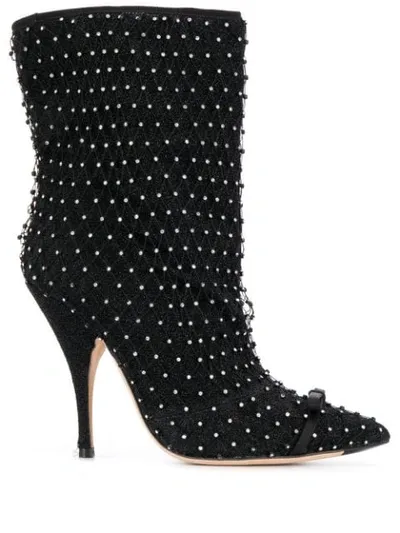 Marco De Vincenzo Embellished Heeled Boots In Black