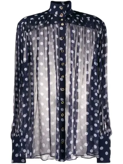 Zimmermann Polka Dot Relaxed Blouse In Purple