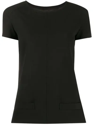 Courrèges Plain Fitted T-shirt In Black