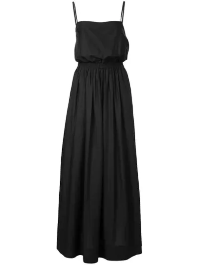 Matteau Gathered Midi Sundress In Black