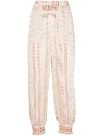 Nicholas Cropped-hose Im Mustermix In Neutrals