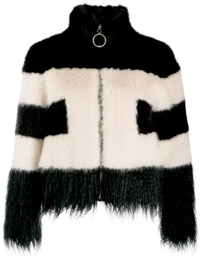 Elisabetta Franchi Faux-fur Cropped Jacket In Black