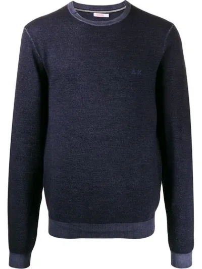 Sun 68 Round Neck Jumper In Blue