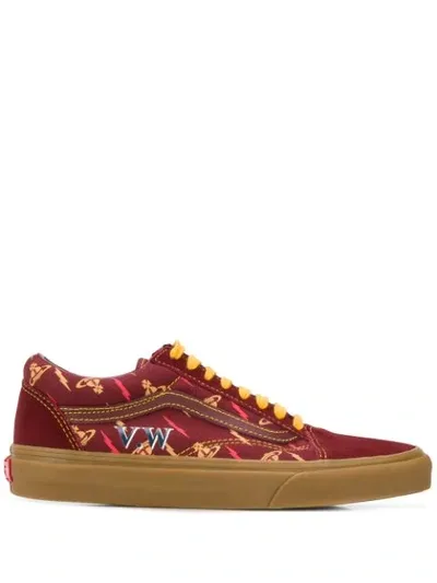 Vans X Vivienne Westwood Old Skool Thunderbolt-print Sneakers In Red