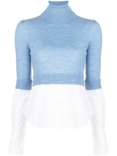 Veronica Beard Nina Layered Slim-fit Jumper In Blue