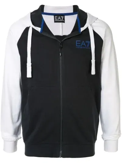 Ea7 Chest Logo Hoodie In Green