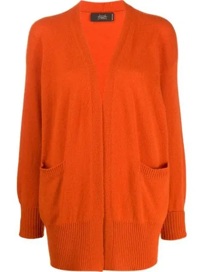 Maison Flaneur Oversized Cashmere Cardigan In Orange