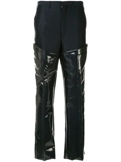 Toga Patent Panelled Trousers In Blue