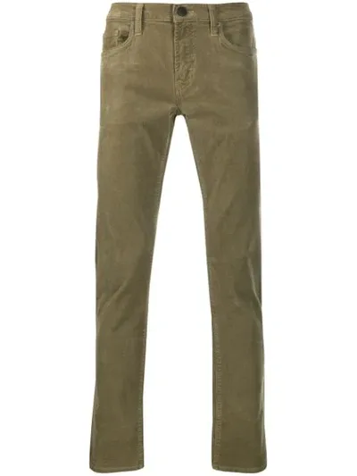 J Brand Slim-fit Textured Trousers In Green