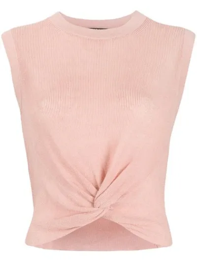 Veronica Beard Twist Front Top In Pink