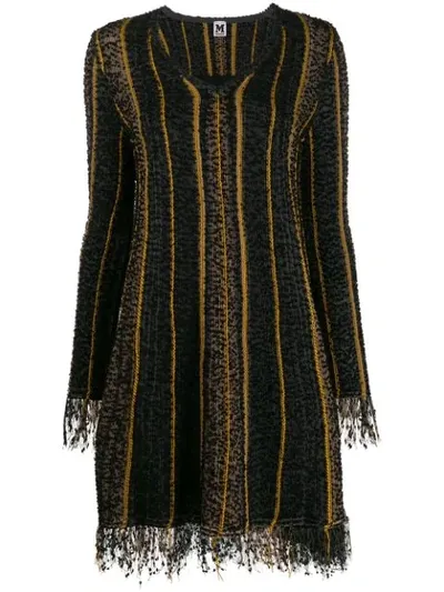 M Missoni Long-sleeve Flared Dress In Black