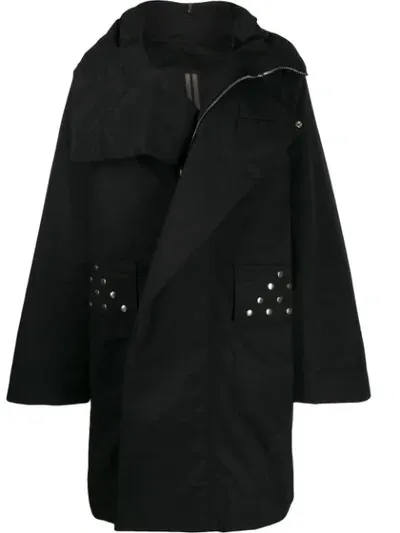 Rick Owens Drkshdw Sisy Oversized Stud-embellished Parka In Black