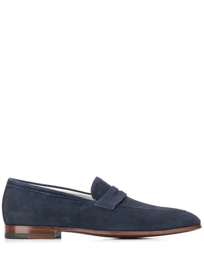 Scarosso Slip-on Marzio Loafers In Blue