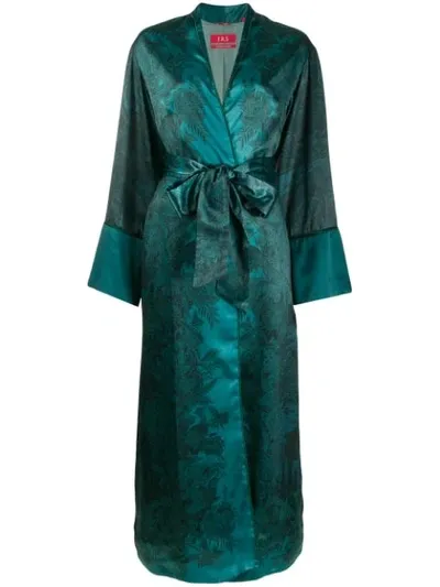 F.r.s For Restless Sleepers Floral-print Satin Coat In Blue