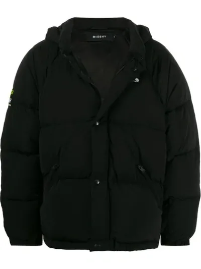 Misbhv Padded Hooded Jacket In Black