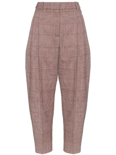 Stella Mccartney Cropped Checked Trousers In Red