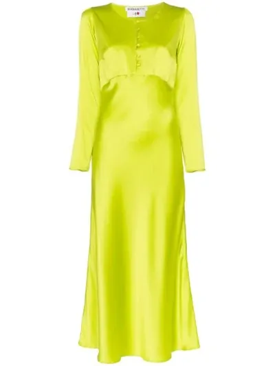 Bernadette Florence Silk-satin Midi Dress In Green