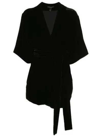 Kiki De Montparnasse Belted Robe Jacket In Black