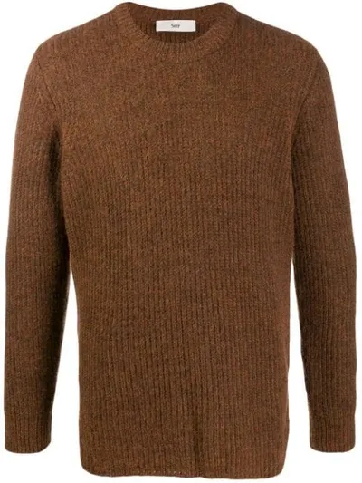 Séfr Round Neck Jumper In Brown