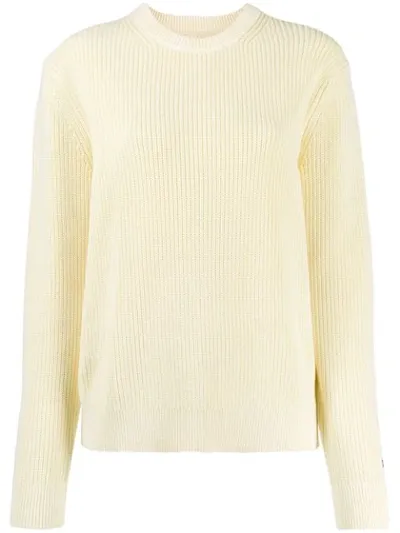 Calvin Klein Jeans Est.1978 Ribbed Knit Jumper In Yellow