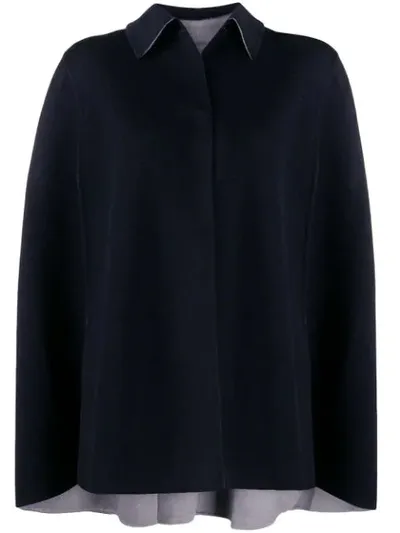 N•peal Cashmere Reversible Cape In Blue