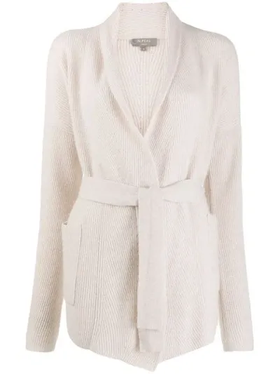 N•peal Cashmere Belted Cardigan In Neutrals