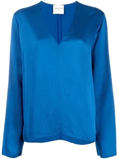 Forte Forte V-neck Blouse In Blue