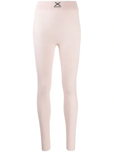 Barrie Ribbed Detail Leggings In Pink