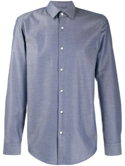 Hugo Boss Button Front Shirt In Blue