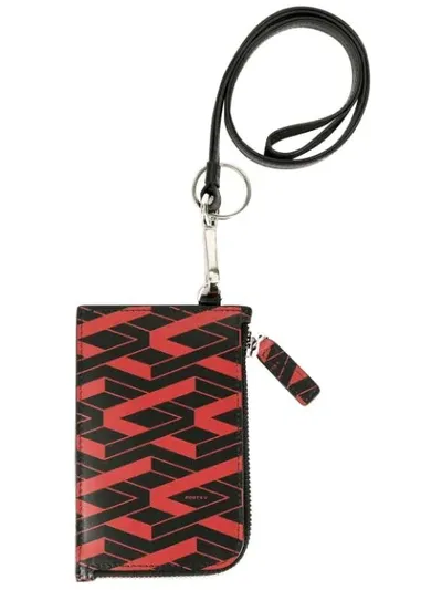 Ports V Geometric Zipped Wallet In Black