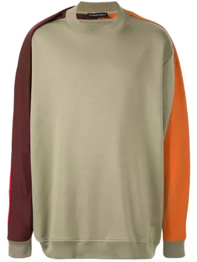 Y/project Contrasting Sleeve Sweatshirt In Green