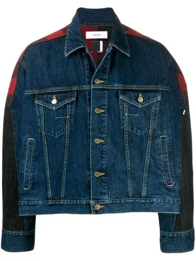 Facetasm Patchwork Denim Jacket In Blue