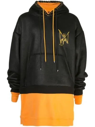 Mjb Marc Jacques Burton Geminus Double-layered Hoodie In Black