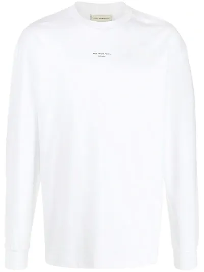 Drôle De Monsieur Printed Slogan Sweater In White