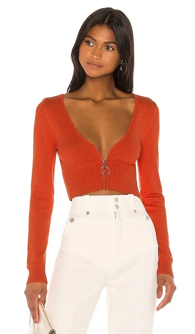 Camila Coelho Caryn Zip Up Sweater In Apricot