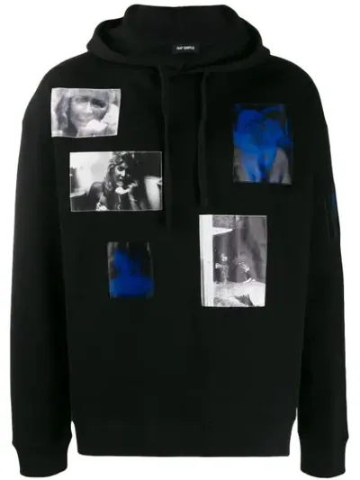 Raf Simons Loose-fit Multi-patch Hoodie In Black