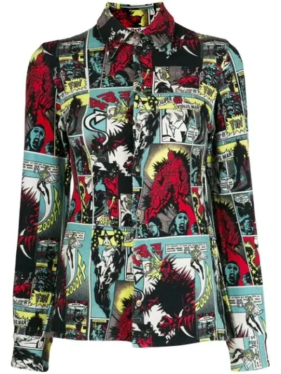 Pre-owned Jean Paul Gaultier 1995 Cartoon Print Shirt In Black