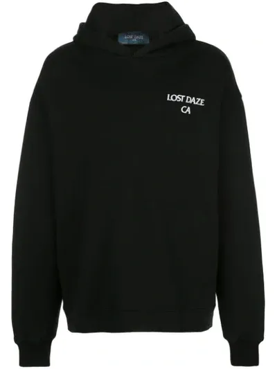 Lost Daze Skull-print Hoodie In Black