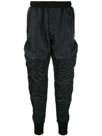 Julius Tapered-leg Track Pants In Black