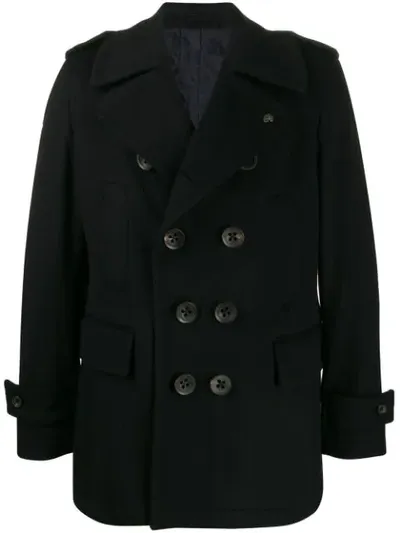 Gabriele Pasini Short Wool Peacoat In Black