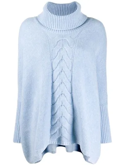 N•peal Cable Knit Pullover In Blue