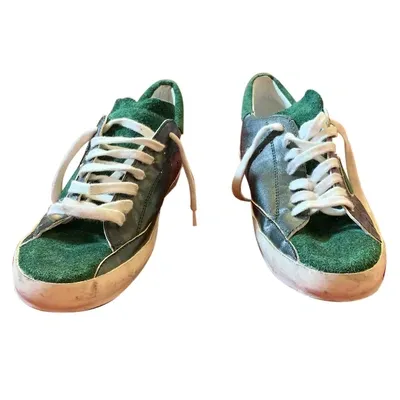 Pre-owned Philippe Model Leather Low Trainers In Green